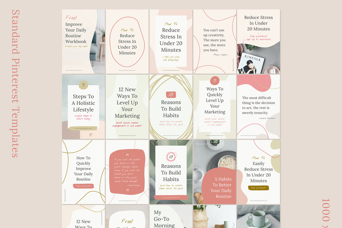 Abstract Pinterest Templates CANVA, a Social Media Template by Elissa Mae Creative (Photo 12 of 14)