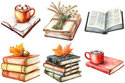 Watercolor Autumn Books Clipart, an Illustration by Craft Nest (Thumbnail 5 of 6)