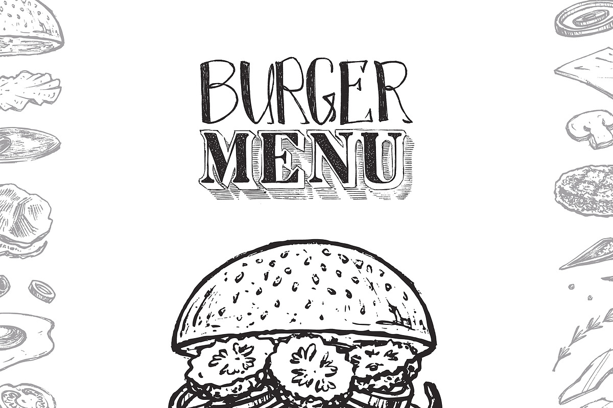 Burger menu. Hand-drawn, a Food Illustration by Margo Miller (Photo 12 of 14)