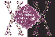 Deep Plum Vector Floral Alphabet, an Illustration by Amanda Ilkov (Thumbnail 3 of 5)