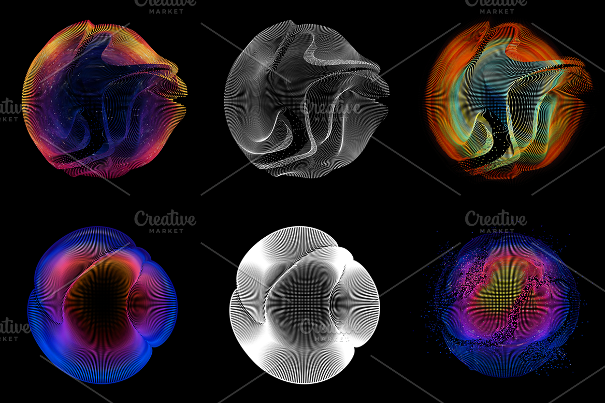 16 Abstract Glitch Point Spheres, an Object Graphic by GarryKillian (Photo 3 of 4)