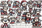 Whimsical Christmas Teddy Clipart Bu, an Illustration by Sublimation Artist (Thumbnail 1 of 6)