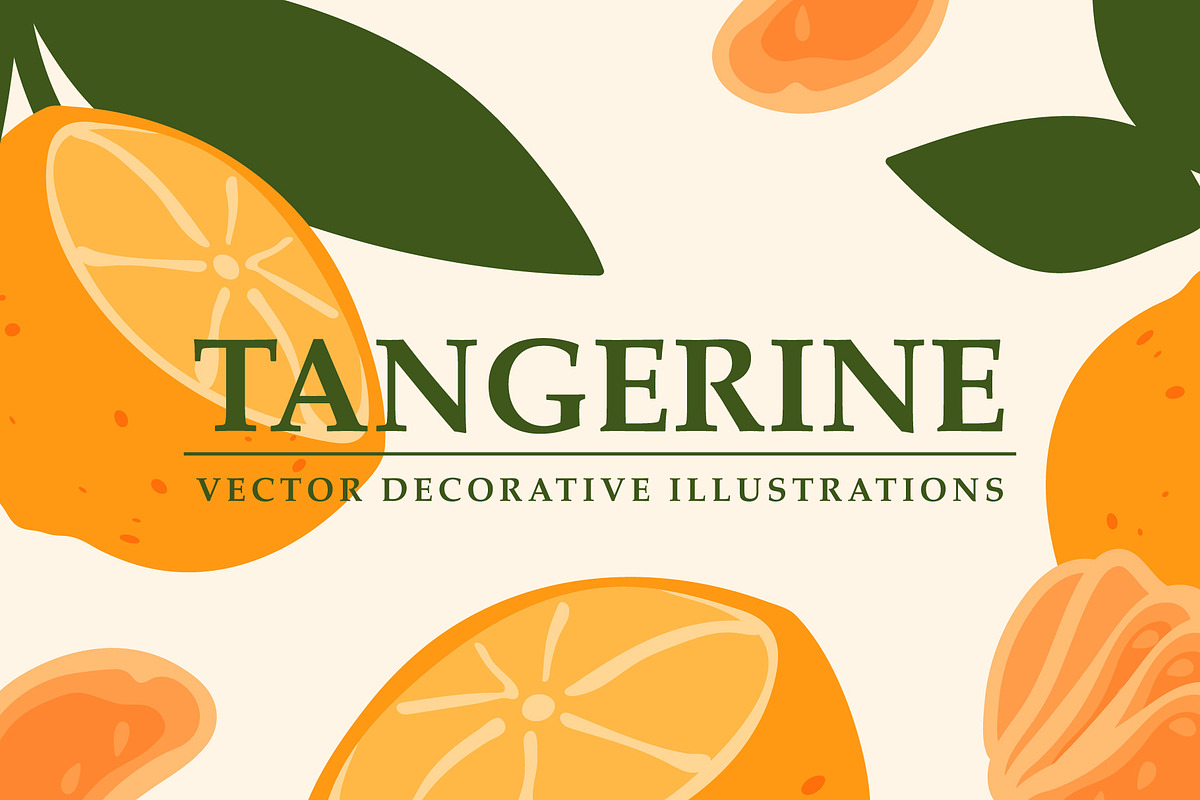 Vector Tangerine Illustrations, a Food Illustration by UoaHH (Photo 1 of 3)
