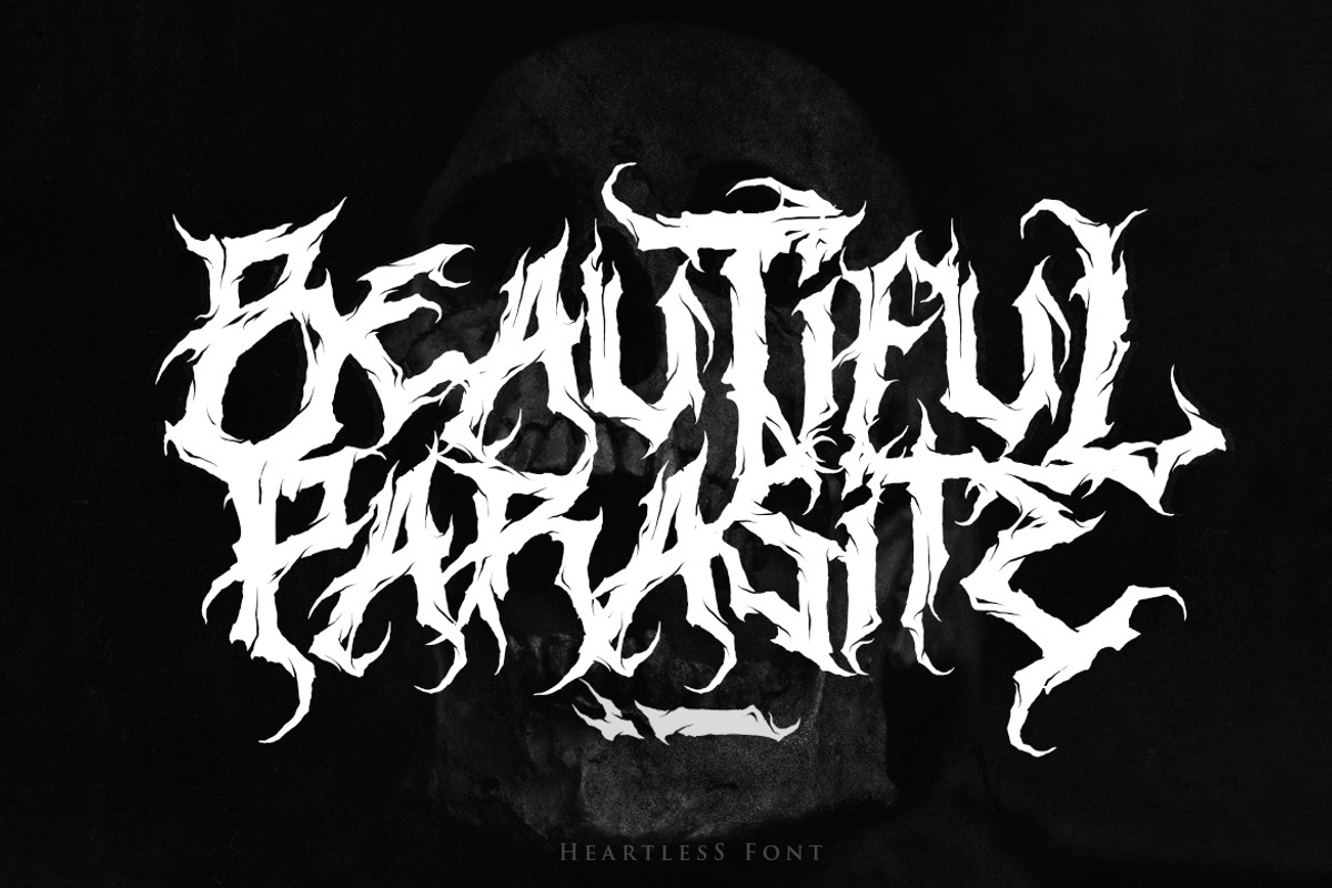 Heartless - Premium Death Metal, a Blackletter Font by Blackmetalfont (Photo 3 of 8)