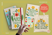 30 Floral Self-Love Quotes SVG & EPS, a Decorative Illustration by Millusti (Thumbnail 4 of 9)