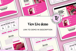 Pink Sales Page Showit Template