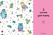 Floral Owls - 55 objects, an Illustration by Zooza Art (Thumbnail 6 of 14)