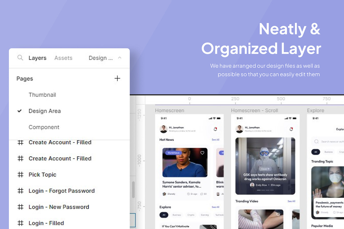 Paragraf - News Portal App Ui Kits, an UI Kit Template by Minialis (Photo 4 of 6)