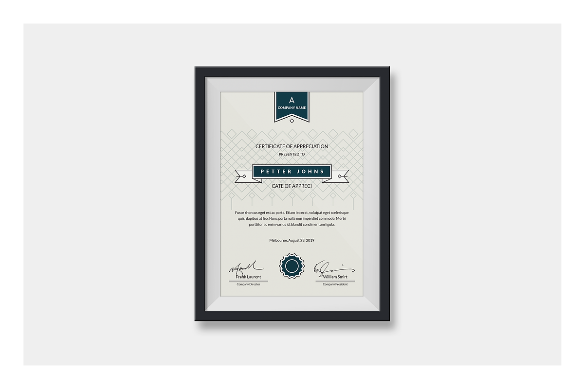 Simple Certificate, a Stationery Template by silukEight (Photo 2 of 9)