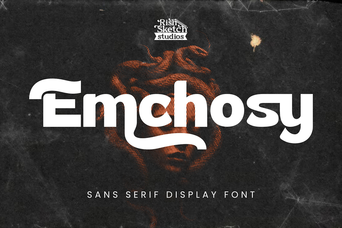 Emchosy, a Sans Serif Font by Rishsketch (Photo 1 of 13)