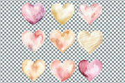 Watercolor Pastel Heart Cliparts, an Illustration by Mash Mash Stickers (Thumbnail 8 of 9)