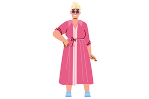 Smiling blond plus size woman, an Object Illustration by pikepicture