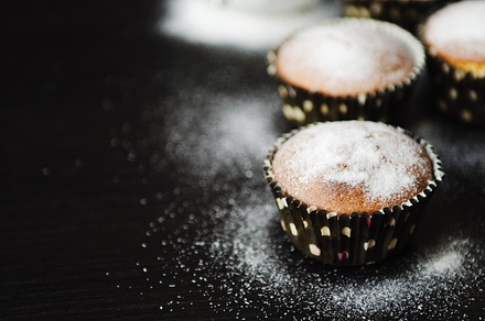 muffins in powdered sugar, a Food & Drink Photo by Mellisandra