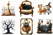 Watercolor Vintage Halloween Clipart, an Illustration by OK Design (Thumbnail 5 of 5)