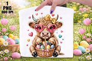 Easter Day Highland Cow PNG, an Illustration by Daily.Designs (Thumbnail 1 of 5)