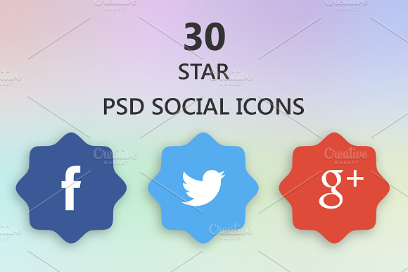 Nice Star Shaped Social Icons