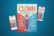 Clown Parade Event Flyer Set, a Flyer Template by The Good Store (Thumbnail 1 of 2)