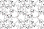 Cute Halloween ghost pattern, a Pattern Graphic by Yayasya (Thumbnail 3 of 3)