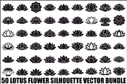 Lotus Flower Silhouette Vector Bundl, an Illustration by Creativeshirt (Thumbnail 1 of 51)