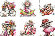 Summer Funny Grandma Clipart, an Illustration by Designking (Thumbnail 4 of 5)