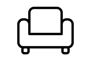 Sofa icon, an Outline Icon by Sumberpangan