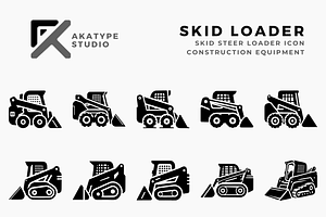 Skid Loader Icon Vector, a Solid Icon by Akatype Studio