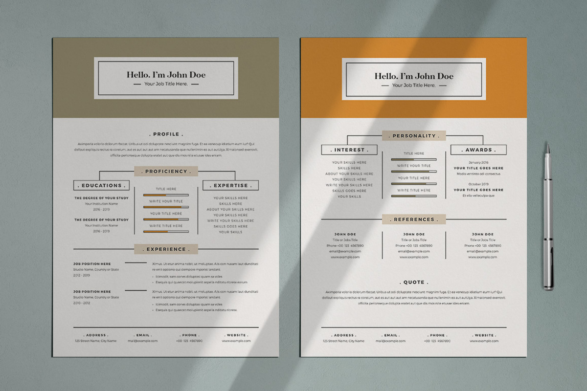 Resume Layout with Yellow Background, a Resume Template by broluthfi (Photo 2 of 3)