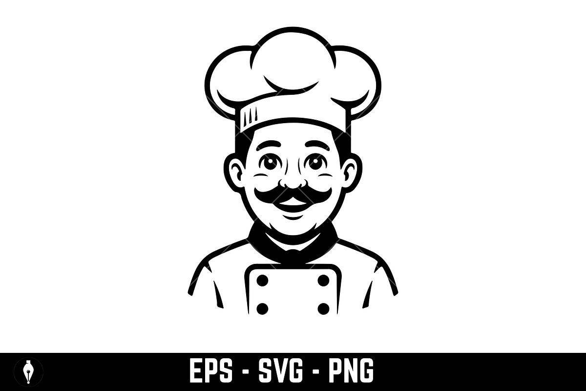 Professional smiling chef or baker, a Food Illustration by Vectorhight (Photo 3 of 3)