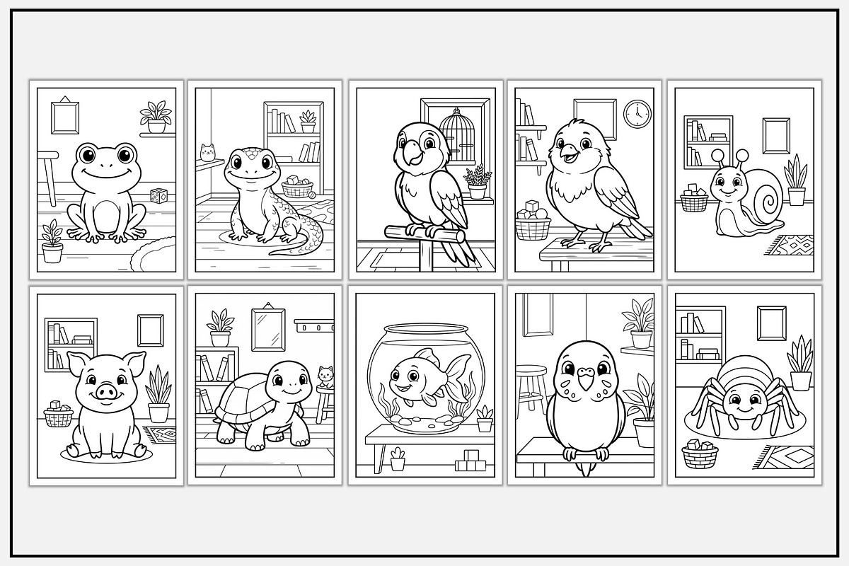 Pets Coloring Pages | Pet Animals, an Animal Illustration by Lamia Emad (Photo 2 of 5)