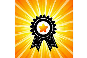 Award medal with star. hand drawn, an Object Illustration by Nenahliadava Design