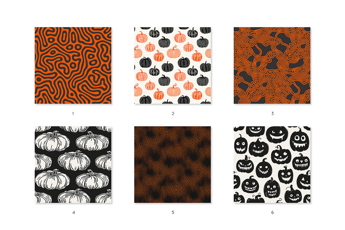 Halloween Seamless Pattern Set, a Pattern Graphic by Curly_Pat (Photo 2 of 11)