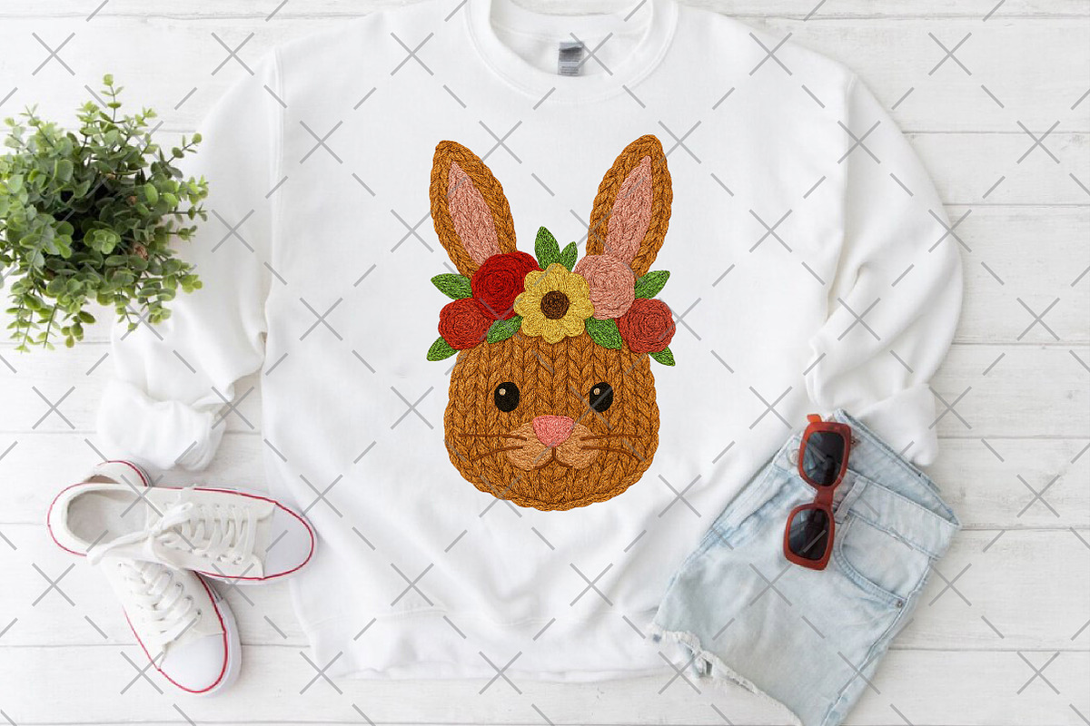 Yarn Bunny Face with Flower Crown, an Illustration by Craft Nest (Photo 6 of 6)