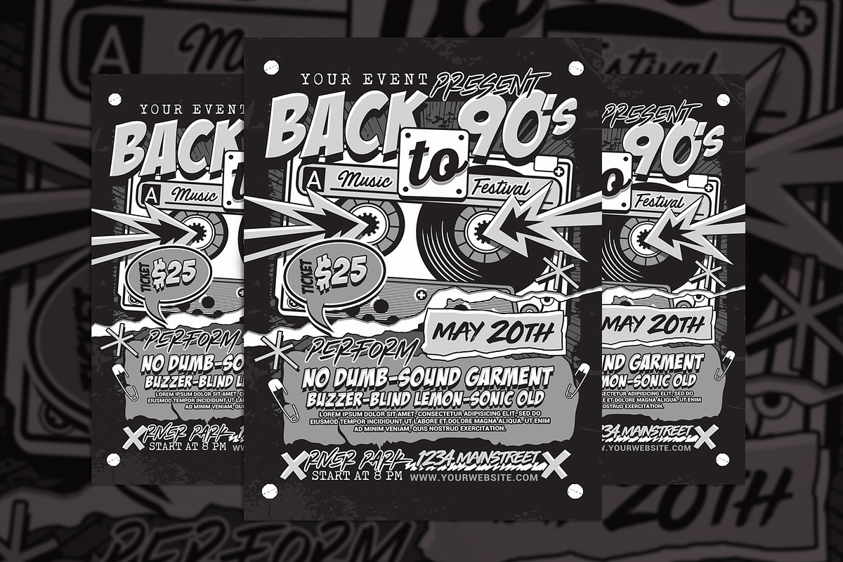 Back to 90's Music Retro, a Flyer Template by Muhamad Iqbal hidayat (Photo 1 of 4)