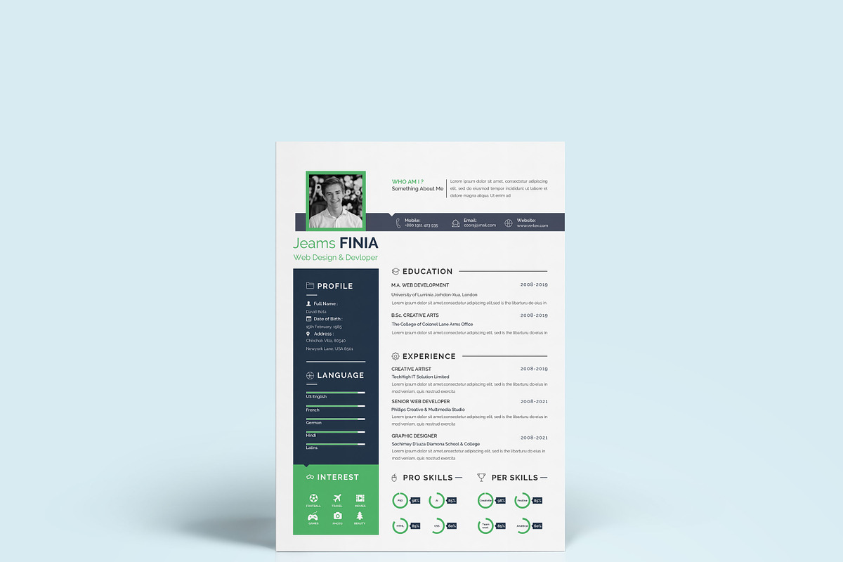 Professional Resume CV Template, a Resume Template by Blackcloud_Creations (Photo 4 of 8)