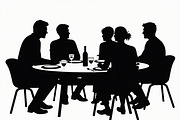 Group Dining Vector Bundle, an Illustration by BIPLOB EXPERT (Thumbnail 6 of 9)