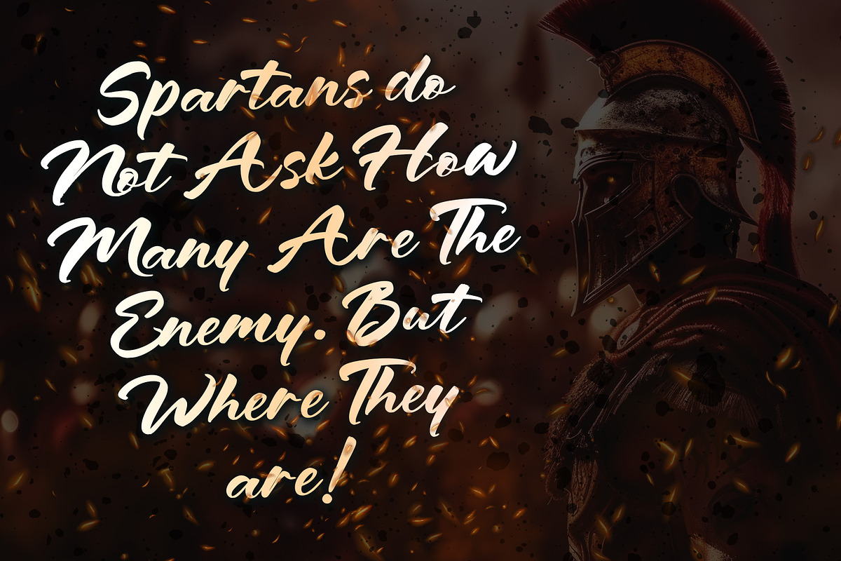 Spartan Brush - Brush Font, a Handwritten Font by Letterara (Photo 2 of 13)