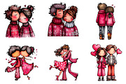 valentines couple clipart sublimatio, an Illustration by CreationArt (Thumbnail 5 of 5)