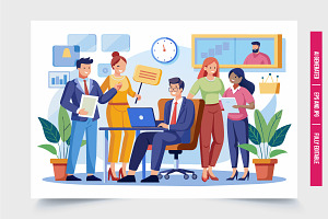 Diverse Business Team Meeting, a Finance Illustration by Tanuart
