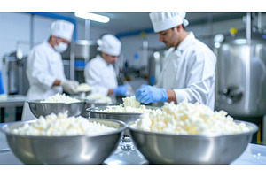 Chefs in white uniforms preparing, an Industrial Photo by Igor Tichonow