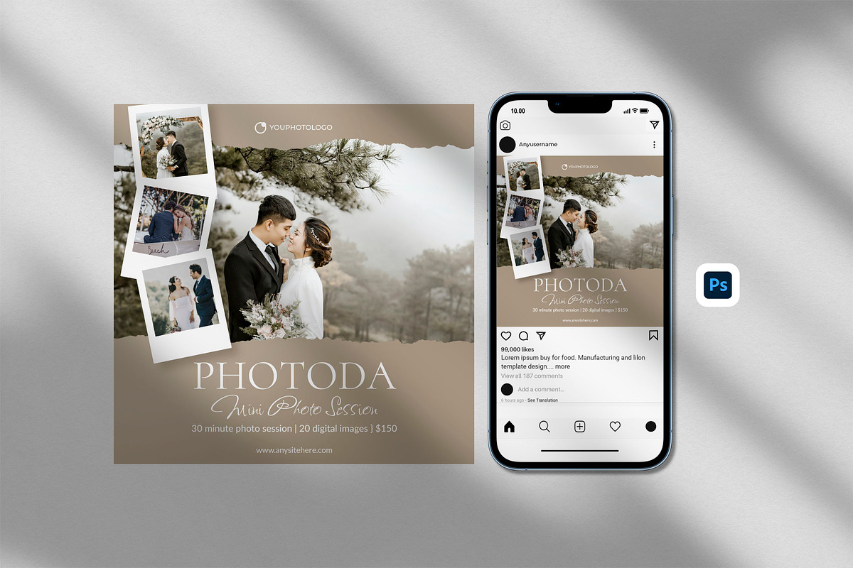 Photo Summer Mini Session Instagram, a Social Media Template by hekenostudio (Photo 1 of 2)