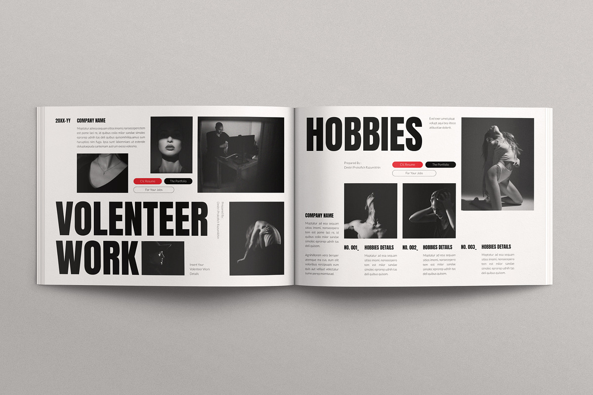 Resume/CV Portfolio Layout Template, a Resume Template by E-Type (Photo 5 of 6)
