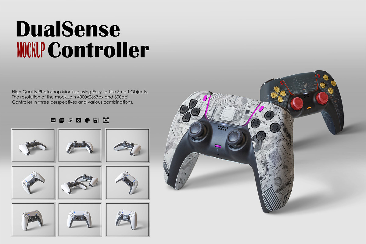 DualSense Controller Mockup, a Product Mockup by Zabiegala MP (Photo 1 of 6)