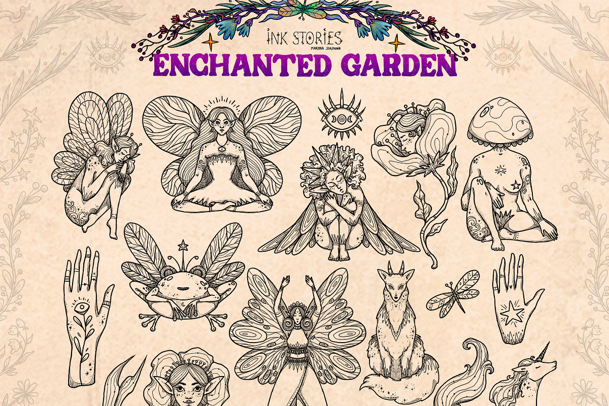 Enchanted Garden Fairies and Flowers, a Person Illustration by Ink Stories (Photo 3 of 24)