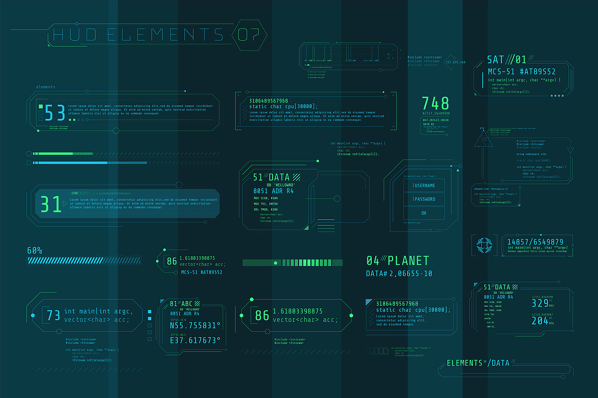 HUD Pro Infographic Elements, an Object Graphic by ConceptCafe (Photo 27 of 30)