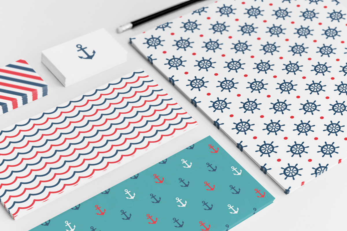 Nautical Navy Digital Paper, a Pattern Graphic by AzmariDigitals (Photo 2 of 3)