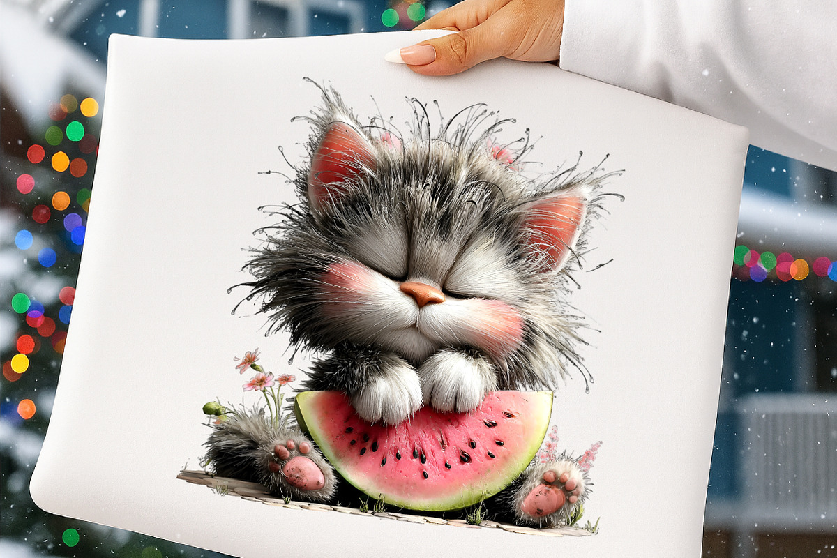 Whimsical Summer Cat Clipart Bundle, an Illustration by Digital Artistic99 (Photo 6 of 9)