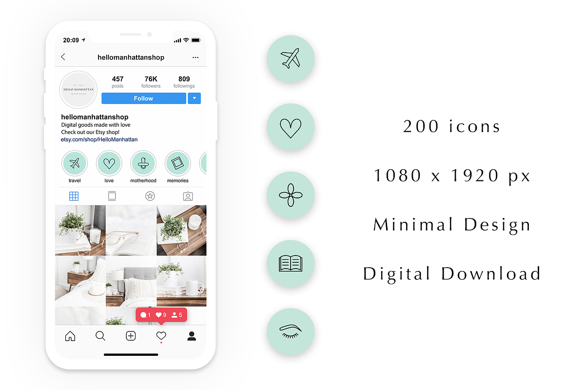 200 Instagram Story Highlight Covers, a Social Media Template by Blog&Glow (Photo 4 of 4)
