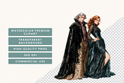 Watercolor Gothic Romance Clipart, a Person Illustration by BusyDaydesign (Thumbnail 7 of 9)