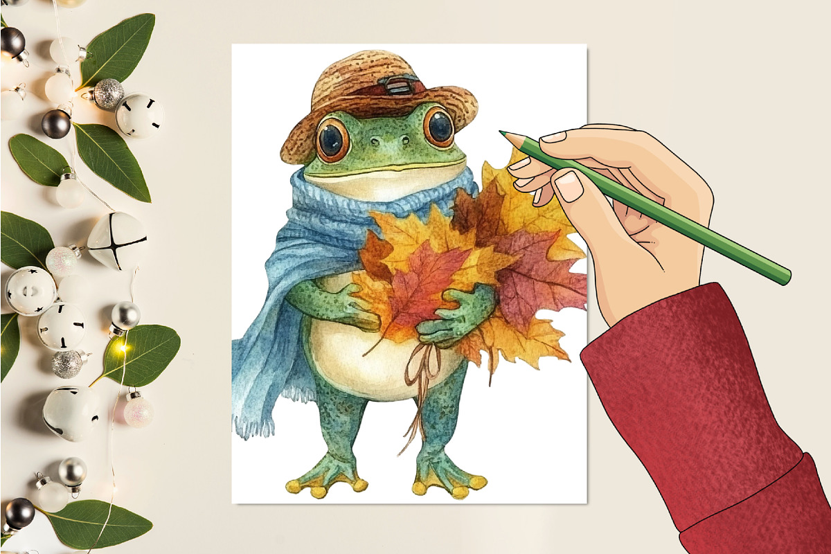 Autumn Frog Sublimation Clipart, an Illustration by CitraGraphics (Photo 5 of 6)