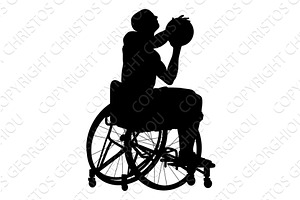 Basketball Wheelchair Man, a Person Illustration by Christos Georghiou